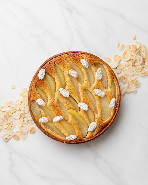 Vanilla Poached Pear & Almond Tart